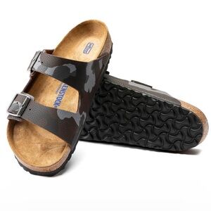 Birkenstock Arizona Black and Gray Camouflage Sandals